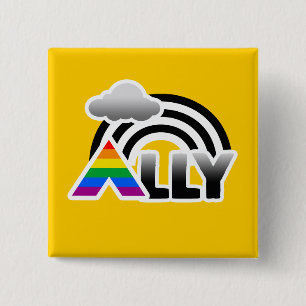 ALLY RAINBOW -.png 15 Cm Square Badge