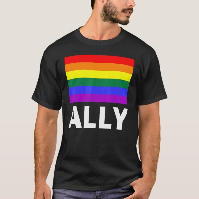 Ally with a rainbow T-Shirt (Front)
