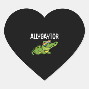 Allygaytor Rainbow Sunglass Alligator Animal LGBT Heart Sticker