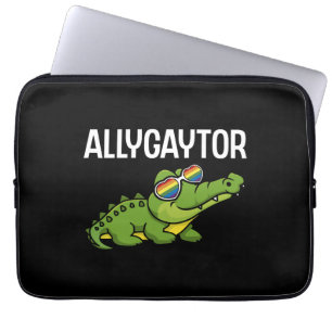 Allygaytor Rainbow Sunglass Alligator Animal LGBT Laptop Sleeve
