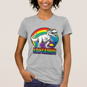 Allysaurus Rainbow Dinosaur Vintage T-Shirt Design