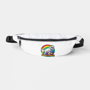 Allysaurus Rainbow Dinosaur Vintage T-Shirt Design Bum Bags