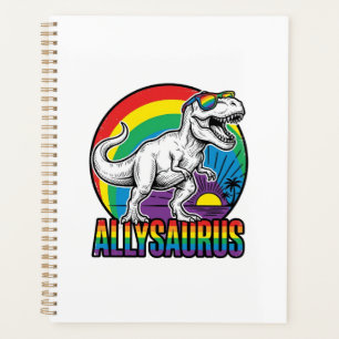 Allysaurus Rainbow Dinosaur Vintage T-Shirt Design Planner