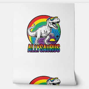 Allysaurus Rainbow Dinosaur Vintage T-Shirt Design Wallpaper