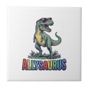 Allysaurus Vintage Dinosaur Sunglasses Shirt Desig Ceramic Tile