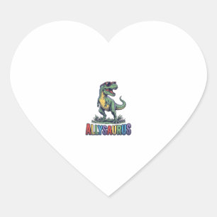 Allysaurus Vintage Dinosaur Sunglasses Shirt Desig Heart Sticker