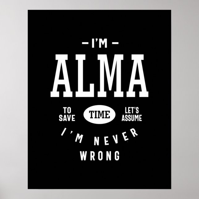 Alma Personalised Name Birthday Poster (Front)