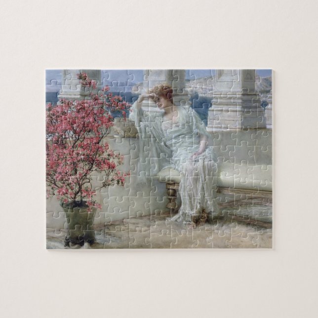 Alma-Tadema | Her eyes are with her thoughts? Jigsaw Puzzle (Horizontal)
