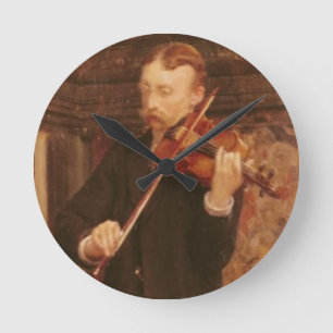Alma-Tadema Maurice Sons playing the Violin Round Clock