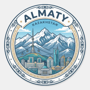 Almaty Kazakhstan Classic Round Sticker