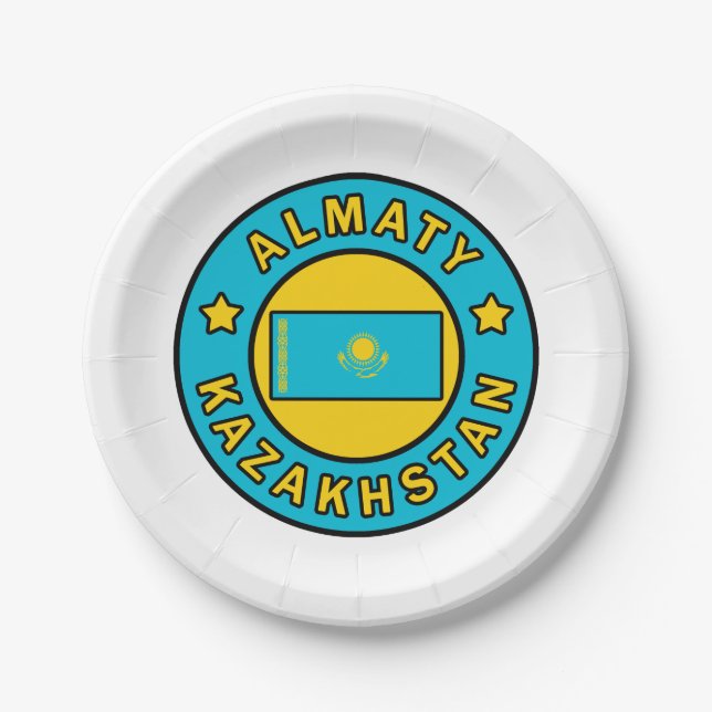Almaty Kazakhstan Paper Plate (Front)