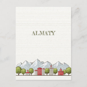 Almaty Kazakhstan Travel Postcard