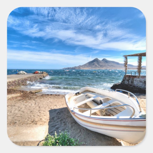 Almería, La Isleta Del Moro | Mar Mediterráneo Square Sticker (Front)