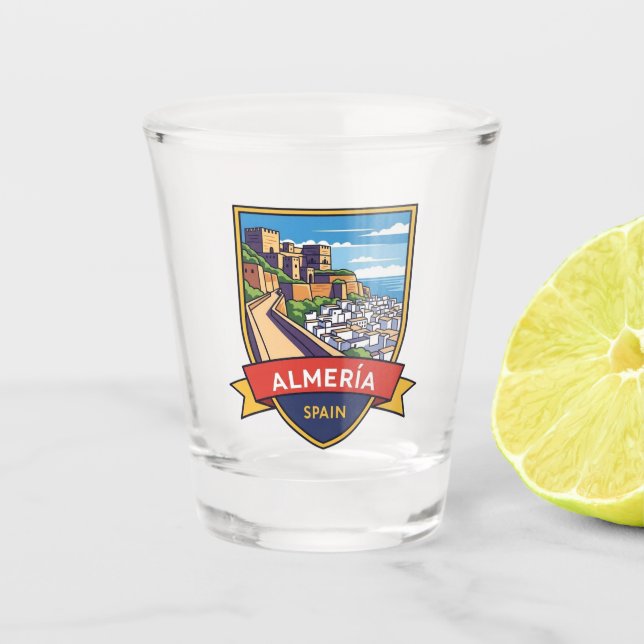Almeria Spain Alcazabar Travel Shot Glass (Front)
