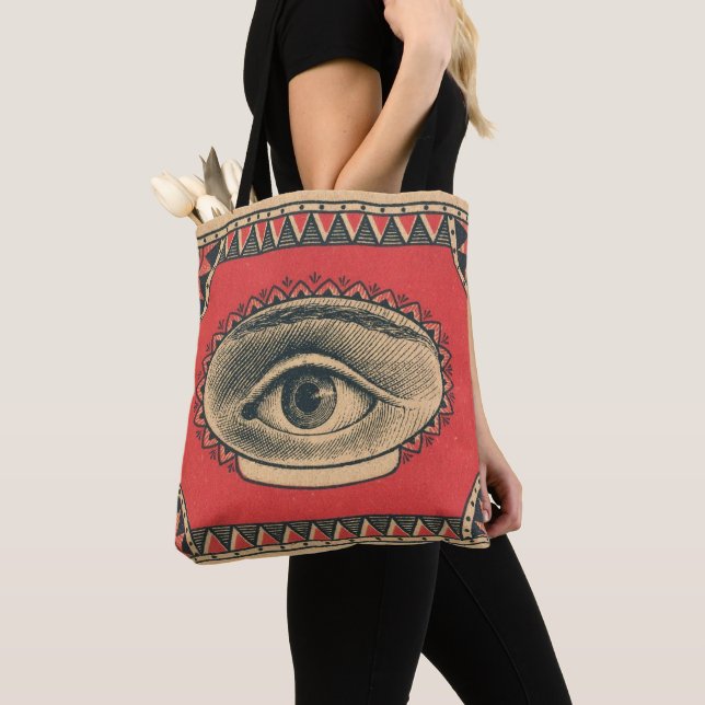 almighty eye of wisdom print tote bag (Close Up)