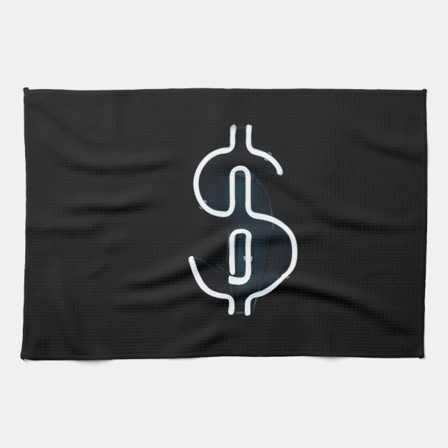 Almighty Neon Dollar Tea Towel (Horizontal)