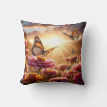 Almofada 40.6 cm x 40.6 cm, Butterflies in the gar