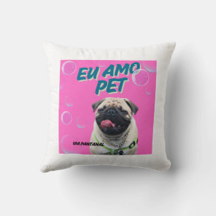 Almofada 40.6 cm x 40.6 cm Via Pantanal Pet Rosa Cushion