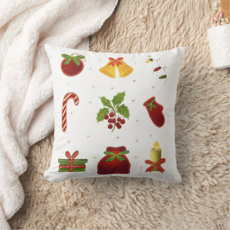 Almofada Delicada com Símbolos do Natal Cushion