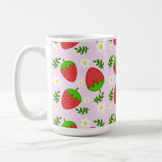 Almofada fofa continuous design strawberries botto coffee mug