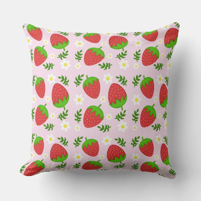 Almofada fofa continuous design strawberries botto cushion (Front)