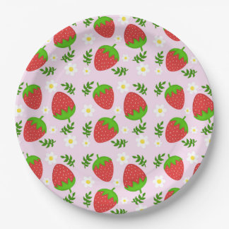 Almofada fofa continuous design strawberries botto paper plate