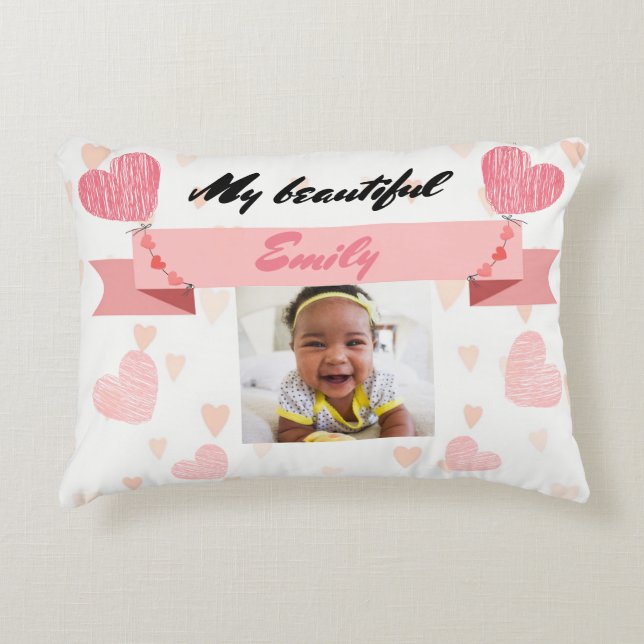 Almofada Redonda Almofada Personalize with your ba Decorative Cushion (Front)