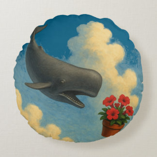 Almofada Redonda Whale & Bowl Of Petunias Round Cushion