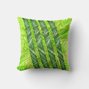 Almofada verde riscada, desenho de faixa ou fitas cushion