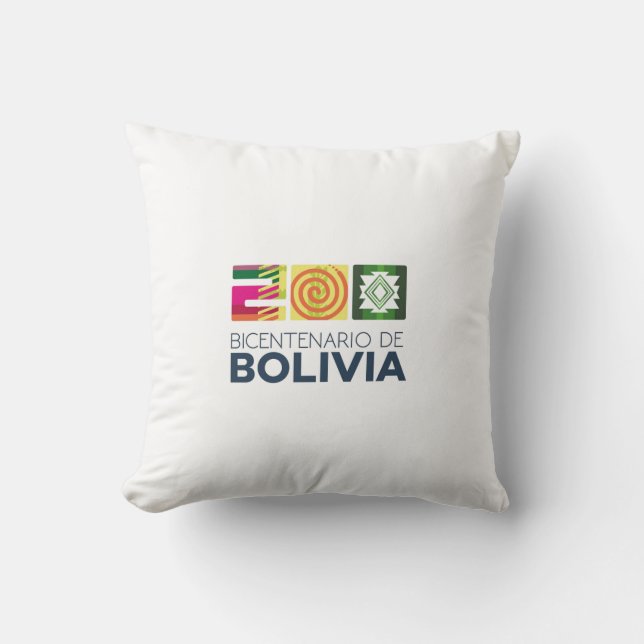 Almohada bicentenario de Bolivia Cushion (Front)