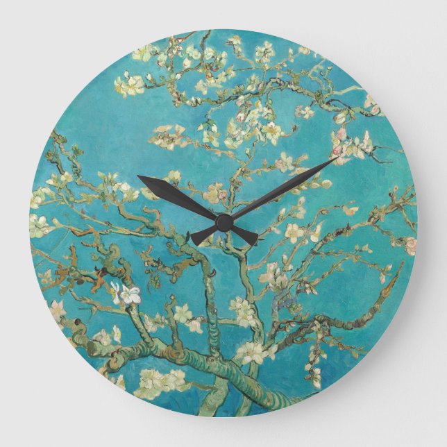 Almond Blossom, 1890 by Vincent van Gogh Large Clock (Front)