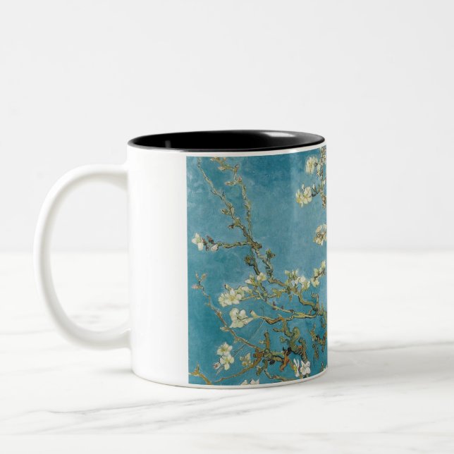 Almond Blossom by Vincent van Gogh Two-Tone Coffee Mug (Left)