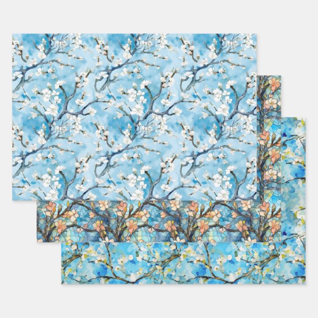 Almond Blossom inspired by Van Gogh Wrapping Paper (Set)