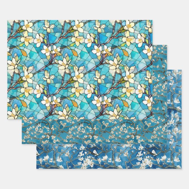 Almond Blossom inspired by Van Gogh Wrapping Paper (Set)