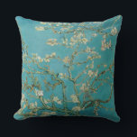 Almond Blossom, Oil Painting, Vincent Van Gogh Cushion<br><div class="desc">Vincent Van Gogh,  February 1890
oil on canvas
post-impressionist oil painting depicting a flowering blooming almond tree with white flowers and green-blue branches against a muted teal background

sophisticated elegant fancy chic quirky boho stately eclectic bohemian maximalist fine modern classic art decor</div>