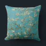 Almond Blossom, Oil Painting, Vincent Van Gogh Cushion<br><div class="desc">Vincent Van Gogh,  February 1890
oil on canvas
post-impressionist oil painting depicting a flowering blooming almond tree with white flowers and green-blue branches against a muted teal background

sophisticated elegant fancy chic quirky boho stately eclectic bohemian maximalist fine modern classic art decor</div>
