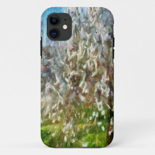 Almond Blossom Pointillism Dot Art Painting iPhone 11 Case