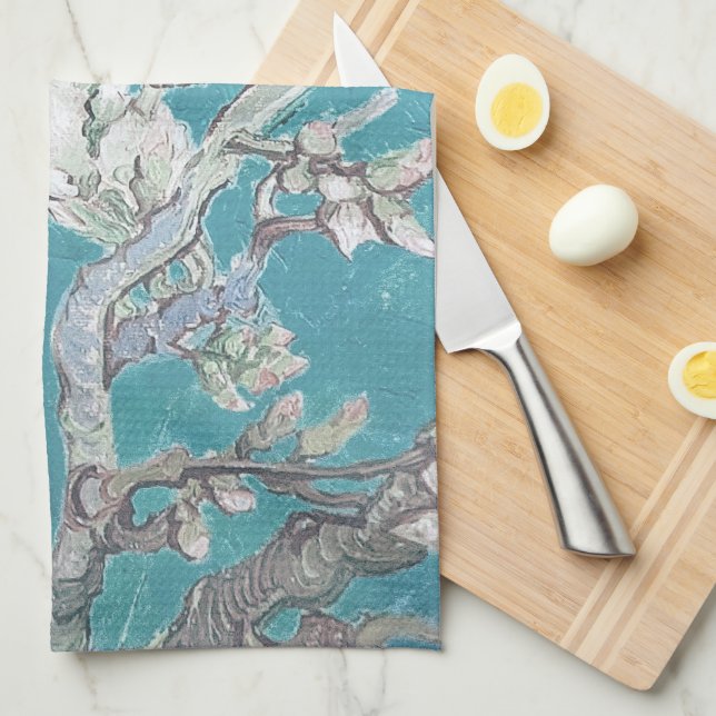 Almond Blossom Van Gogh Tea Towel (Quarter Fold)