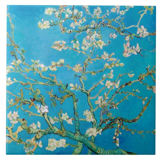 Almond Blossom, Vincent van Gogh Ceramic Tile (Front)