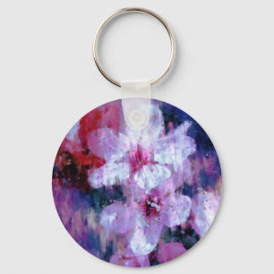 Almond Blossom Watercolor Key Ring