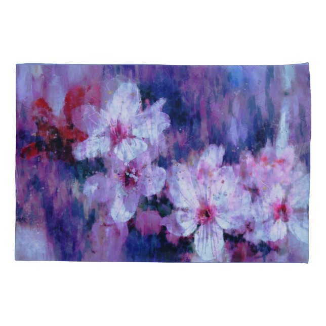 Almond Blossom Watercolor Pillowcase (Back)