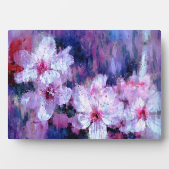 Almond Blossom Watercolor Plaque (Front)