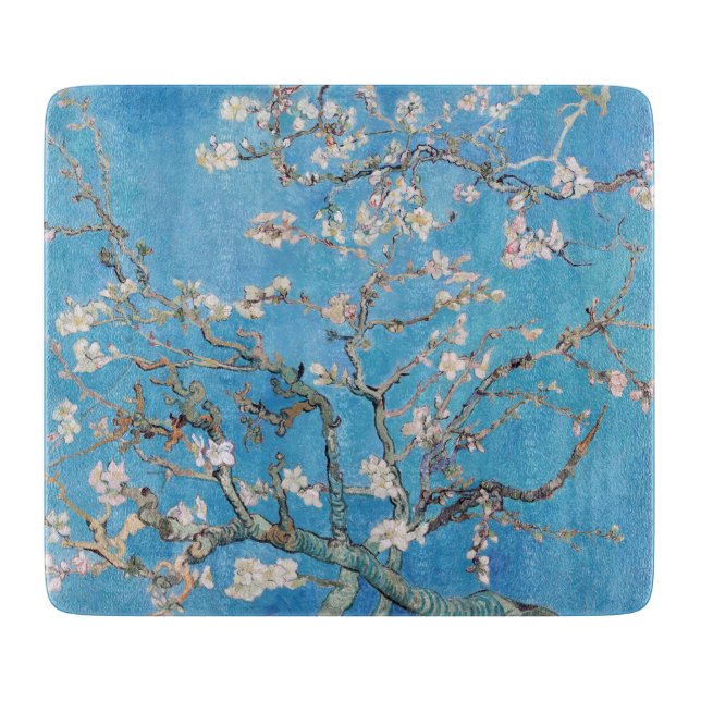 Almond Blossoms Blue Vincent van Gogh Art Painting Cutting Board (Front)