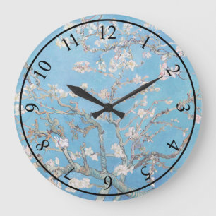 Almond Blossoms Blue Vincent van Gogh Art Painting Large Clock