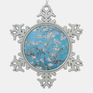 Almond Blossoms Blue Vincent van Gogh Art Painting Snowflake Pewter Christmas Ornament