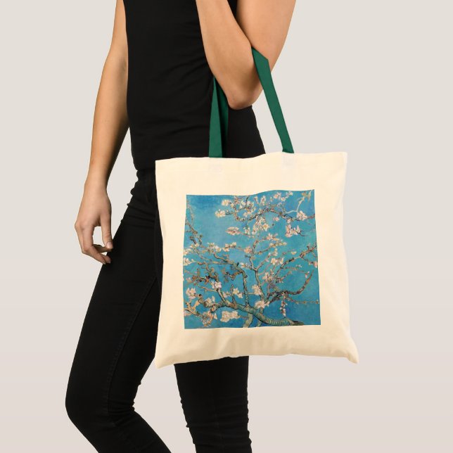 Almond Blossoms Blue Vincent van Gogh Art Painting Tote Bag (Front (Product))