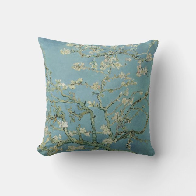 Almond Blossoms by Vincent Van Gogh Fine Art Cushion (Front)
