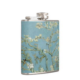 Almond Blossoms by Vincent Van Gogh Fine Art Hip Flask