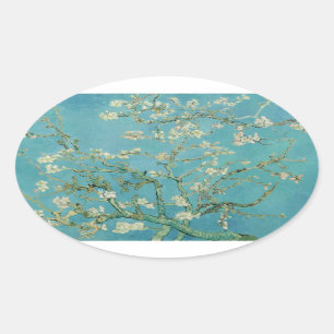 Almond Blossoms by Vincent Van Gogh Fine Art Oval Sticker