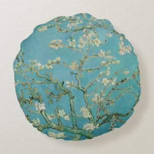 Almond Blossoms by Vincent Van Gogh Fine Art Round Cushion